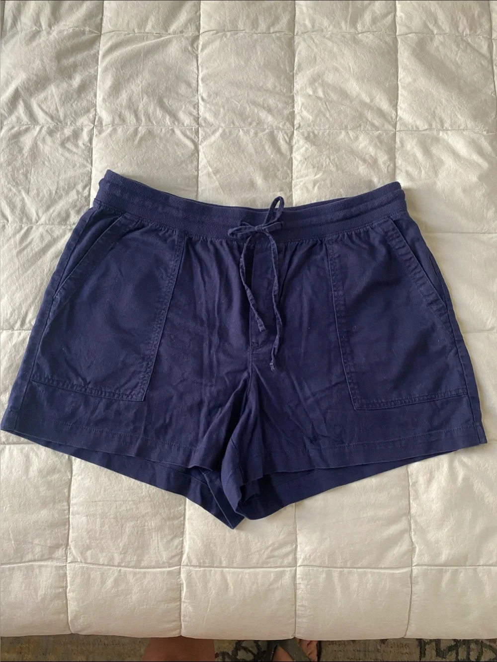 GAP Navy Drawstring Linen Blend Casual Women’s Shorts